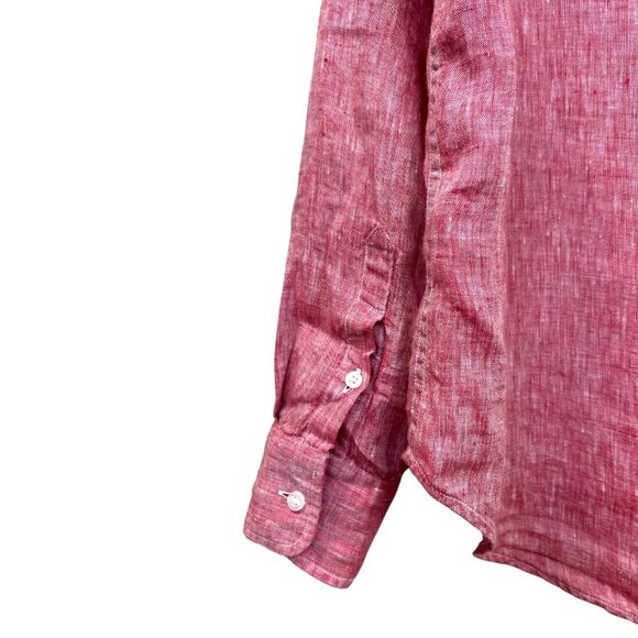 Frank & Eileen - Women’s ‘Eileen’ Relaxed Linen Shirt in Red Raspberry, XX-Small - Picture 11 of 13